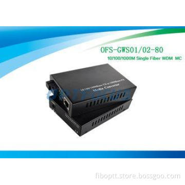1310nm 1550 nm Fiber Media Converter Single ModeSM  80 Km S
